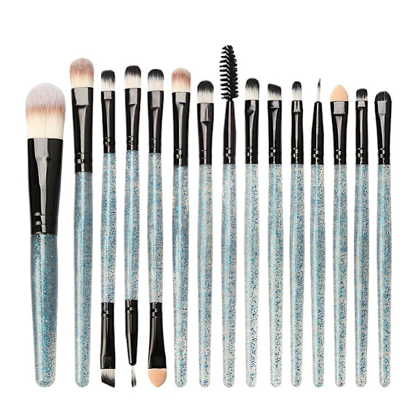 15 stk. Makeup Pensler Skønhedsapplikator Til Foundation Blandingspudder Sort