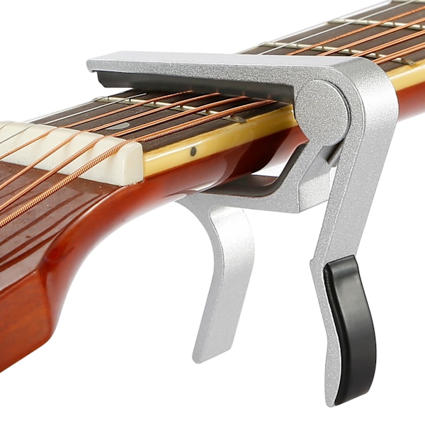 Gitarr Kapo Snabbt Byte Kapo för 6-Strängad Akustisk Gitarr Elgitarr Klassisk Gitarr Ukulele Kapo (Silver) silver