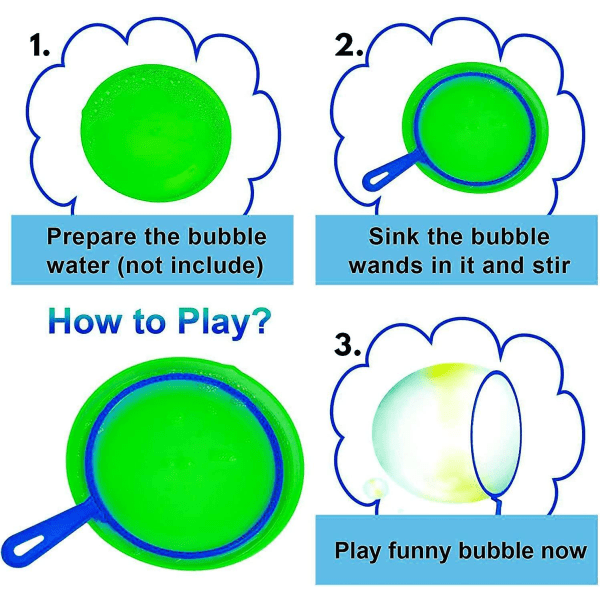 Bubble Wands Sæt, 15 Pack Big Bubble Wand Legetøj med Bakke Bulk Stort boblefremstillingslegetøj til børn Sommer boblelegetøj