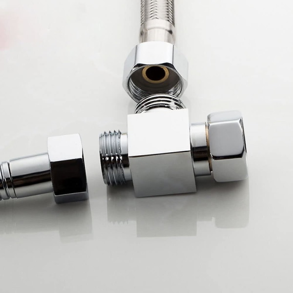 Messing brusearm 3-vejs diverter T til slange standardforbindelse - G1/2\" håndbrusesystem reservedel bruserflowkontrol splitter T-samlingsadapter