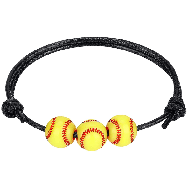 Justerbar Charm Armbånd Tenåringsgaver Softballperler Sportstema Inspirerende