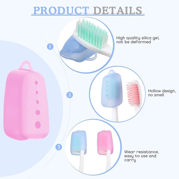 5 deler reisetannbørsteholdere Bærbare tannbørstehodedeksler Fargerike tannbørstehettedeksler