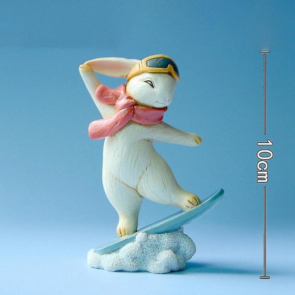 Lovely Bunny Athlete Ornament Urheilu Figuriinihiihto Kotilahjat(a)