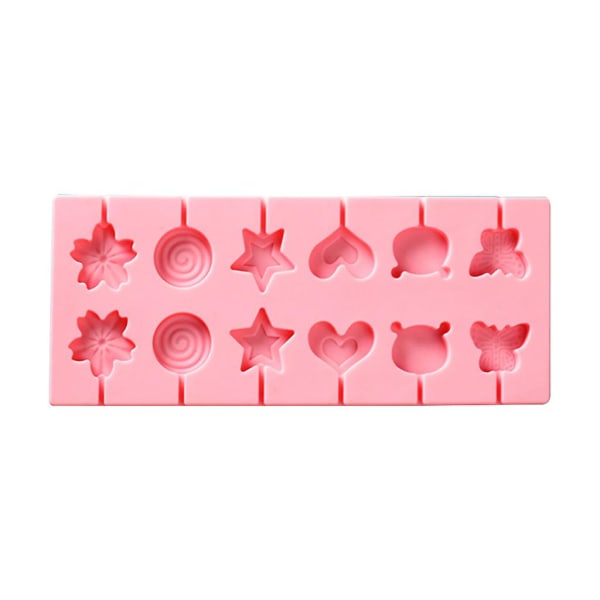 Lollipop-former for sjokolade, hard drops, hjemmelaget DIY-form, frukt, blomster, tegneseriefigurer