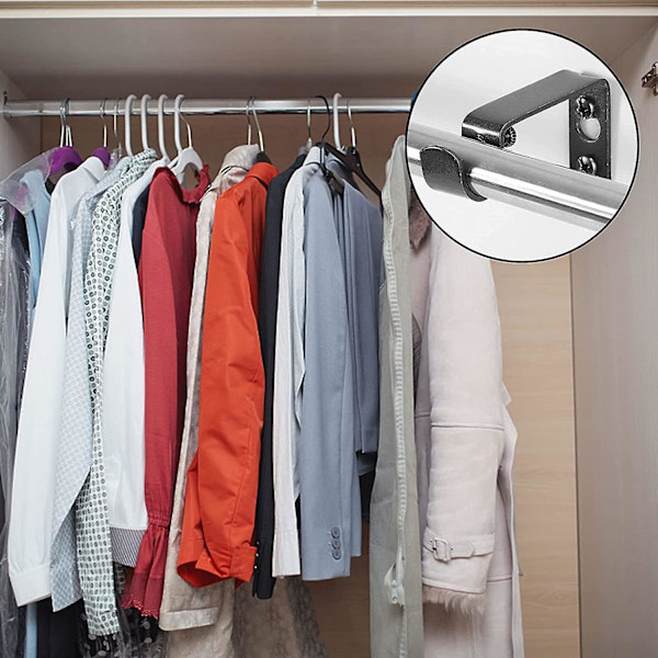 Curatin-seinäkiinnikkeet, säädettävät verhokiskokiinnikkeet, yksittäiset vahvat seinäkiinnikkeet, mustat metalliset verhokiskokiinnikkeet ruuveilla (2 kpl, musta)