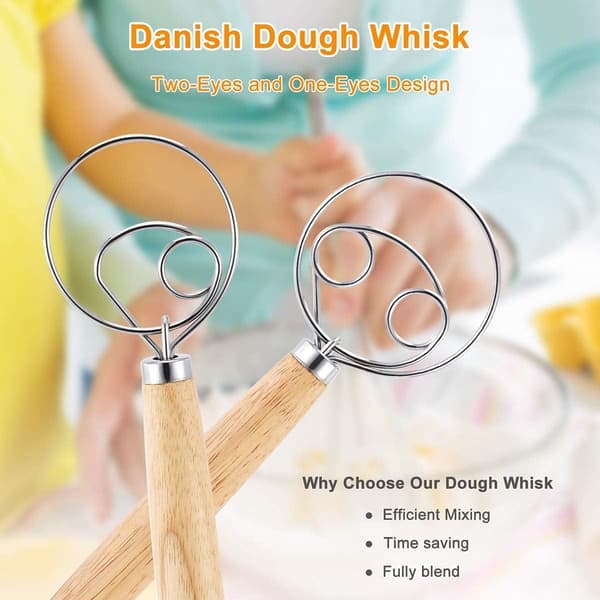 Danske visper i rustfritt stål nederlandsk deigmikser for baking
