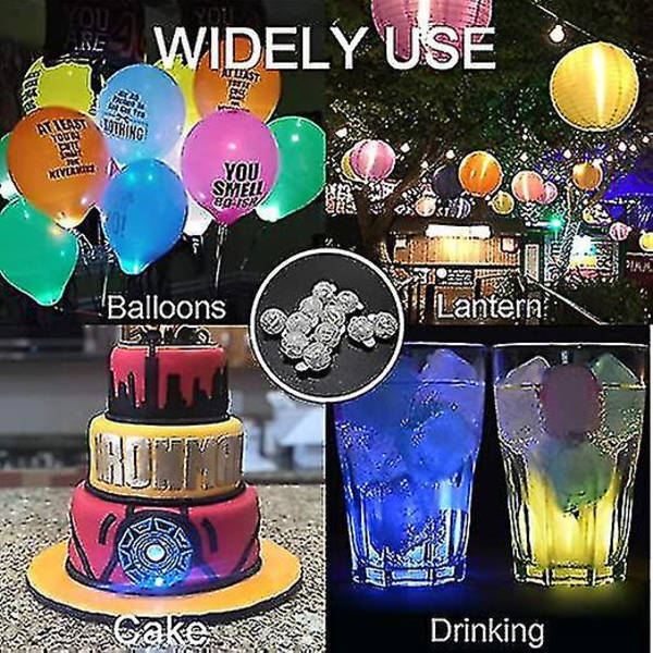 50 stk flerfargede LED-ballonglys for papirlykt påskeegg gresskar bursdagsfest bryllupsdekorasjon