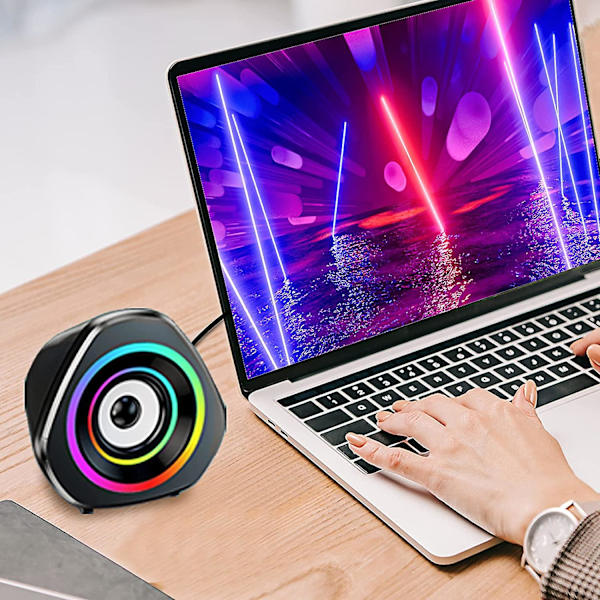 Datorhögtalare Skrivbord PC Bärbara högtalare Rgb Mini Gaming Högtalare Usb-drivna för PC, Bärbar dator, surfplattor