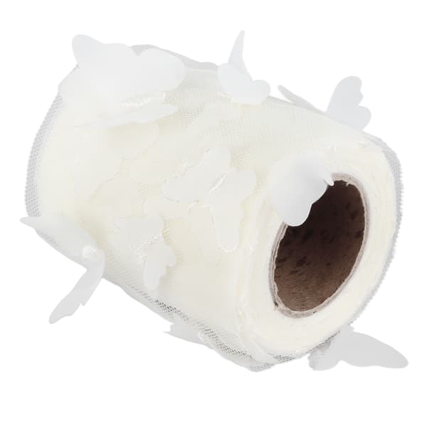 Tyllrull Sy Fargerik Nettgarnrull DIY Hårtilbehør Materiale Stropp Tyllrull Off White