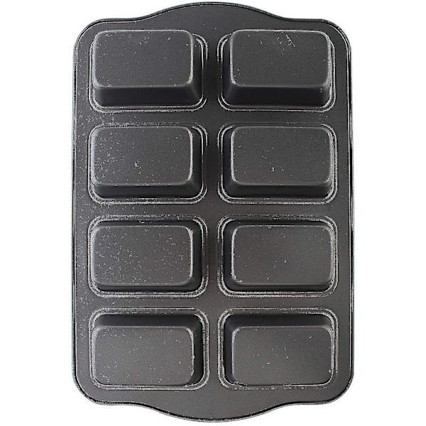 Mini Brødform, 8-roms Non-stick Muffinform, Karbonstål Brownie Bakeware For Ovn Baking - Grå