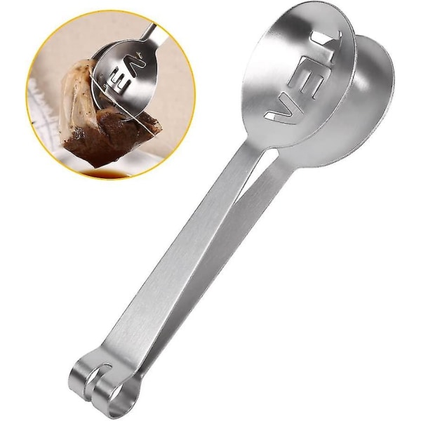 3-pack rostfritt stål tepåse tångar tepåse pressverktyg kök te tillbehör 12cm Hy