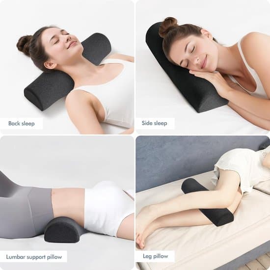 Pude - Cervikal nakkepude til søvn - Ergonomisk design med hovedstøtte - Velegnet til ryg- og sidesovere - Sort