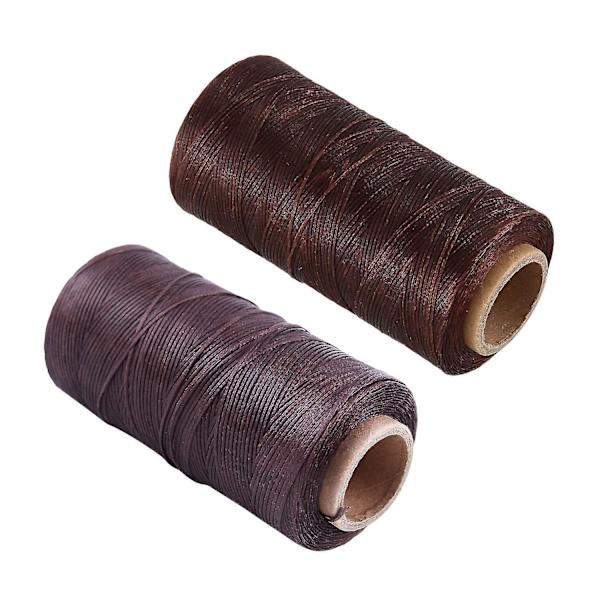 2 st 260m 150d 1mm Läder Sytråd Vaxad Tråd Handnål Snöre Hantverk Diy Nytt Ljust Brun & Mörk