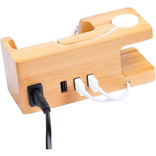 Multifunktionel 3 USB Hub Oplader Stativ Opladningsbase/station/stativ/stativ Kompatibel Med Iphone Xs Max Xr X 8 7 6s Plus Apple Watch 2 3 4 Iwatch 38mm