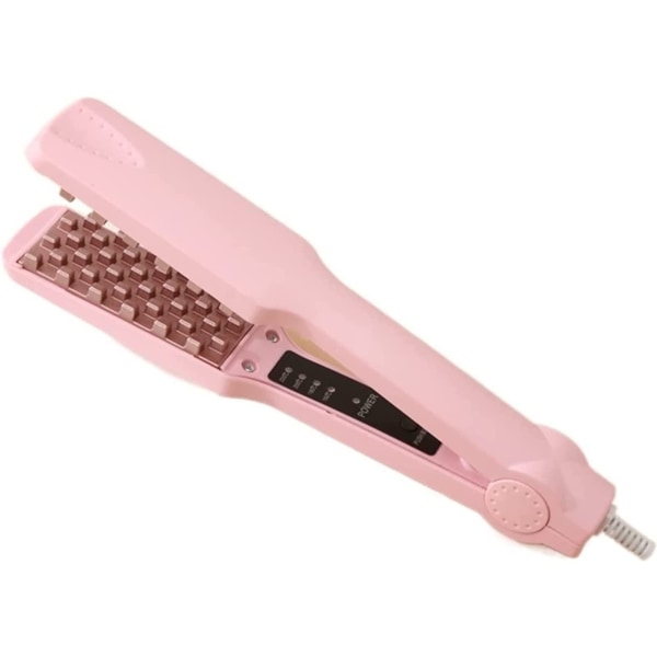 Professionell hårkrimprulle för torr och våt användning Korrugerad strykjärn Strykverktyg Hårplattång Justerbar temperatur för alla hårtyper, rosa