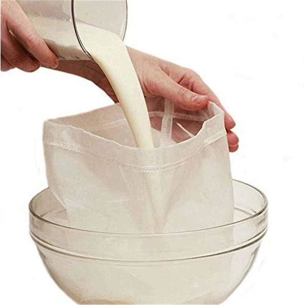 Nøttemelkposer, Nøttemelkposer Passerende Kluter Gjenbrukbare, Nylon Material Osteklut, Osteklut For Filtrering Av Nøttemelk, Kaffe, 160 Mesh, 25*30cm