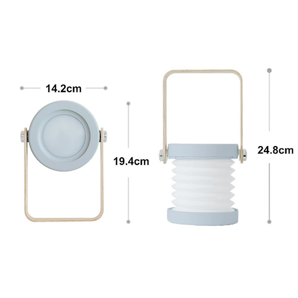 Bærbar bordlampe, sengelampe til læsning, soveværelse, camping