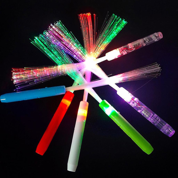 Light Up Stick Fiber Optisk Wand Sett med 10 Led Sparkler med 3 lysmoduser