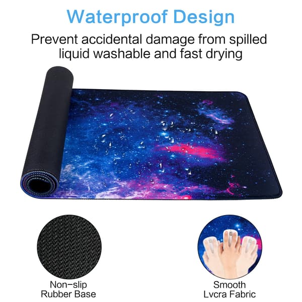 Galaxy Nebula Musematte Sklisikker Gummibase Gaming Musematte for Datamaskiner Laptop Kontorpulttilbehør Pultmatte (Nebula)