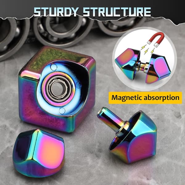Fidget Spinner Cube i metall, EDC håndspinner stressavlastning sensorisk leketøy, kul kontorgadget, Valentinsdagsgave til gutter menn barn