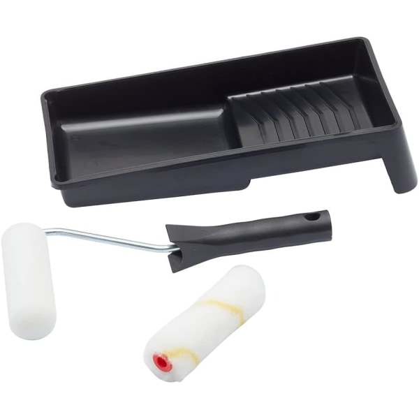 Universaali minirullasarja, 4 osaa, lateksimaalaukseen, kiiltävään ja matta maaliin, pieni rulla ja lokero, seinän, katon, puun, metallin maalaamiseen 4pc Emulsion & Gloss Set 4pc Emulsion & Gloss Set