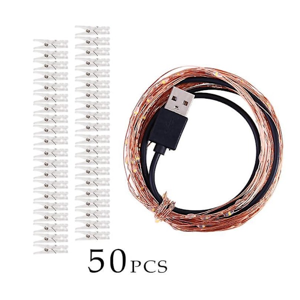 USB-drivna lampor för bröllop, fest, hemdekoration, varmvit 100LED