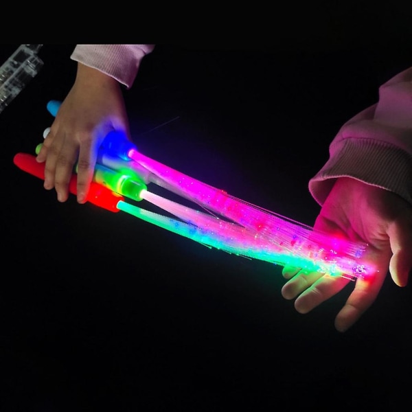 Light Up Stick Fiber Optic Wand Sæt med 10 Led Sparkler med 3 lystilstande