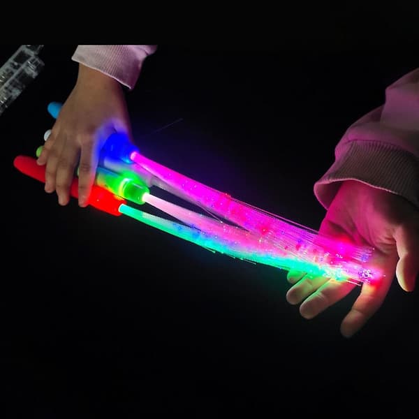 Lysende stav med fiberoptikk, sett med 10 LED-stenger med 3 lysmoduser