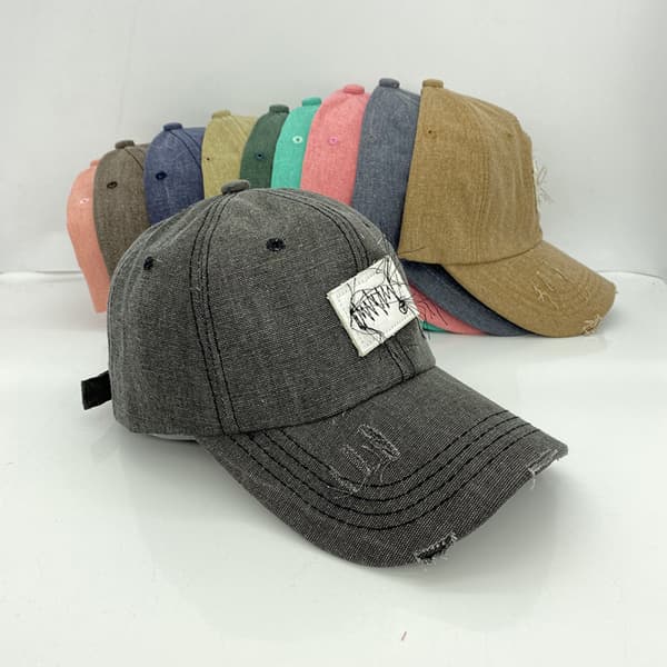 Hat Niche Hole Broderet Justerbar Baseballkasket Til Mænd A Grey