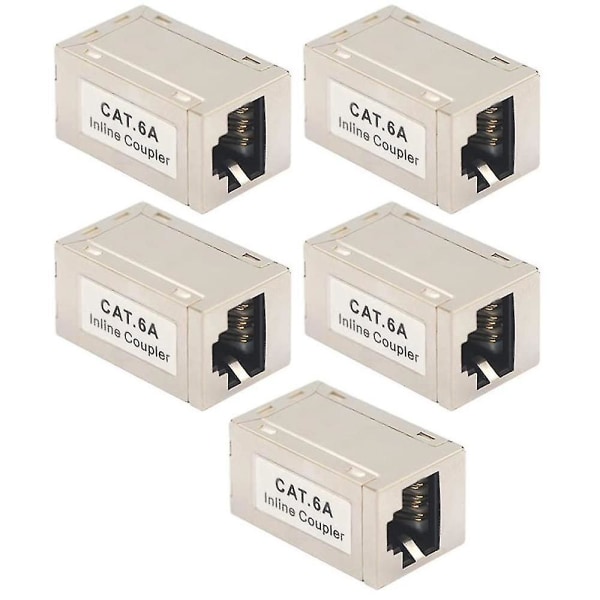 Pakke med 5 Cat6 A Ethernet Adapter Kobling Patch Kabel Rj45 Adapter Cat6 Lan Connector Forlengelse Lan Kabel Rj45 Coupling