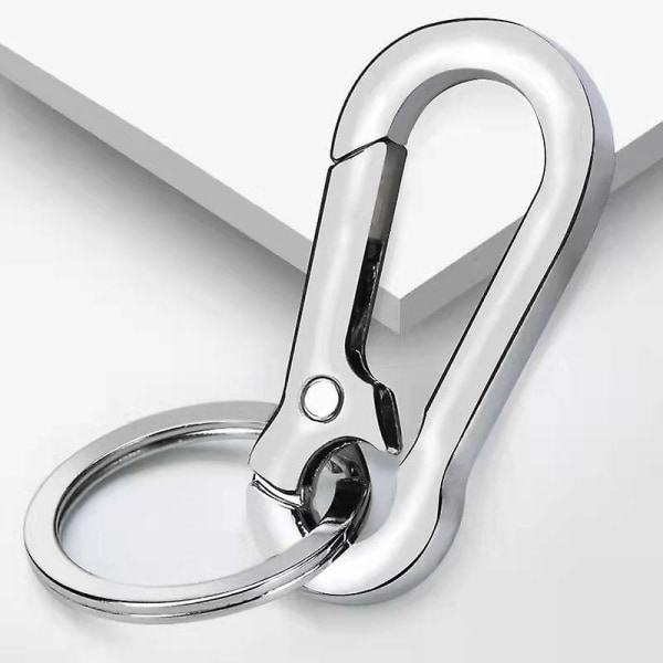 Metal Keyring Keychain, Metal Carabiner Clip Keyring Key Holder Keychains Lobster Clasps Swivel Clips Key Chain For Men Women(5pcs, Silver)