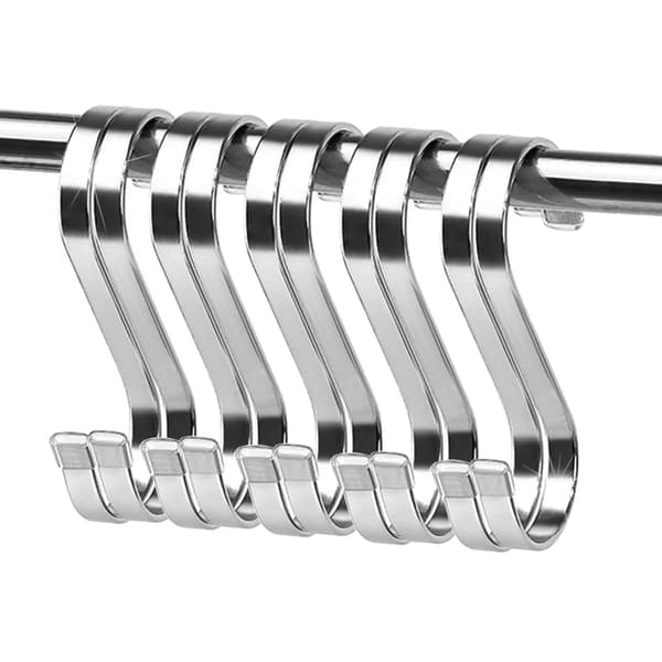 sett med 18 solide og holdbare S-kroker i rustfritt stål (7,5 cm) 7.5cm