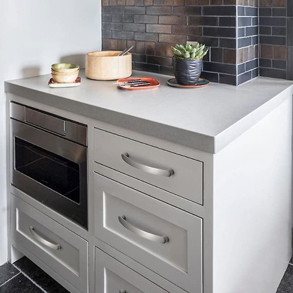 Set med 10 handtag för köksskåp i borstat nickel Skåp drar möbelhandtag Aluminium kökslådor drar (centrum till centrum 96 mm)
