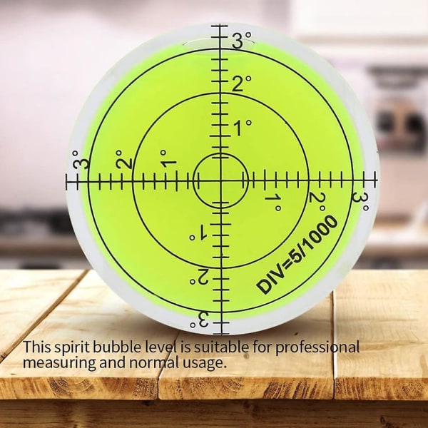 Bubble Level Horisontal Bullseye Spirit Overflatenivå Akrylhus 60mm Diameter Runde Inclinometers For Landmålingsinstrumenter 1stk