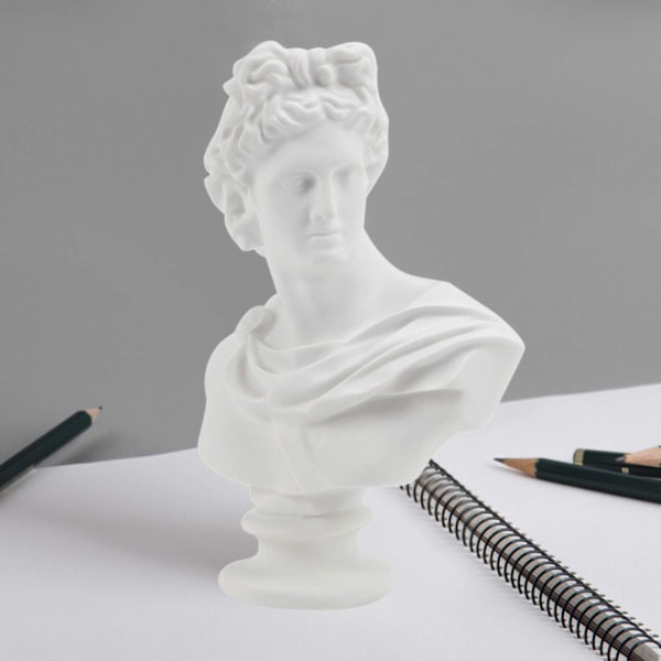 6 tommer græsk klassisk replika Apollo hoved byste statue romersk statue mytologi skulptur figur statuette til skitse model kunst tegning harpiks håndværk ornamenter Apollo# 6 Inch