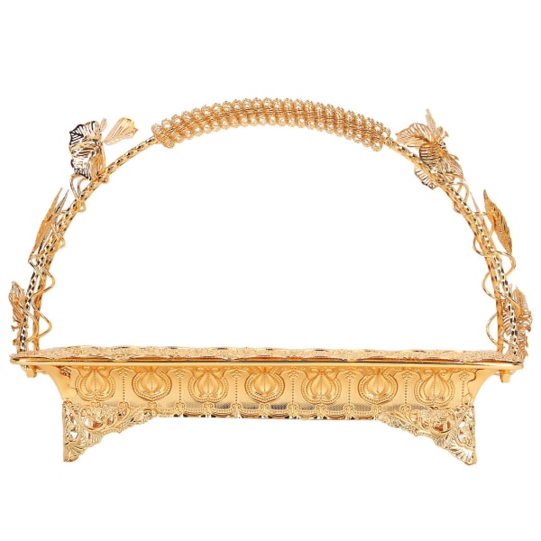 Kaffeservicetray i Vintage Stil Guld Farve Robust Zink Legering Elegant Metal Servicetray Til Hjem Bar Cafe
