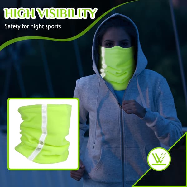 Vinter Halsvarmer Høy Synlighet Multifunksjonell Unisex Sykkelhalsvarmer med Reflekterende Striper Elastisk Snor