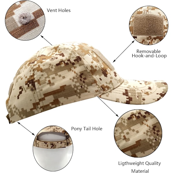 Camo-Hatter for Menn med Kjølende Halskrage Baseball Caps Ansikts-Sjal Maske Army Taktisk Militærhatt Halsrør Snoods for Løping Jakt Camping Desert Pythons One Size