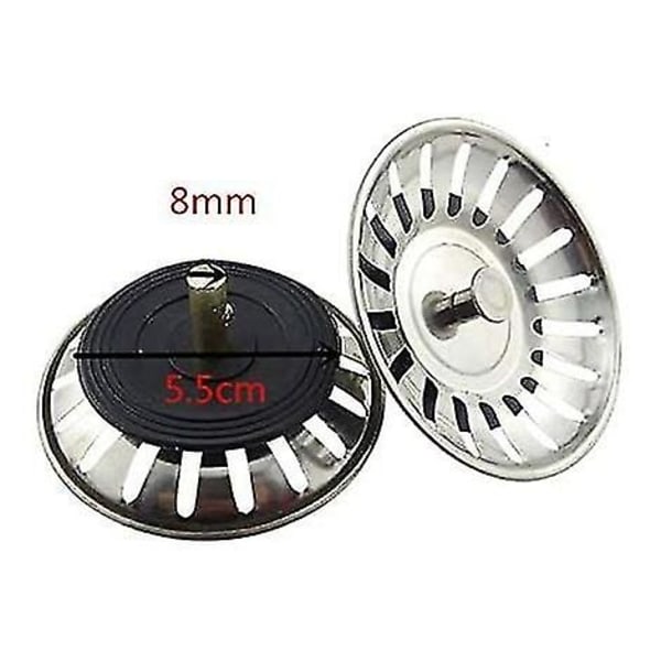 2 stk. Universal Kurv Si  8cm Rustfrit Stål Køkkenvask Filter Vask Stop Hy
