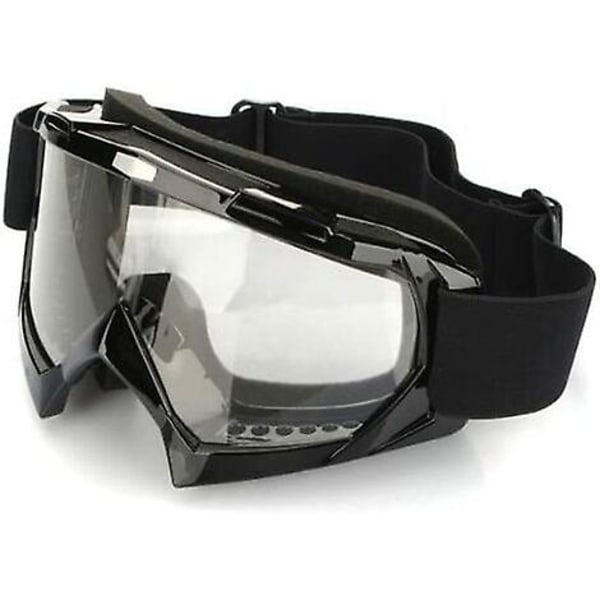 Anti-uv-dimma, genomskinliga klara glasögon för Moto Cross Goggle-svart