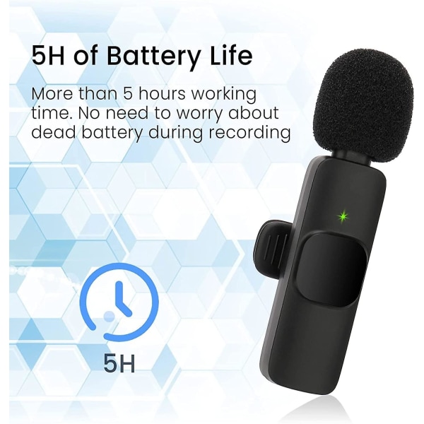 Mkk Trådlös Lavalier Mikrofon för iPhone iPad Mini Lapel Mic Plug & Play för inspelning Youtube Facebook Live Stream Tiktok Vlog Intervju - Brus R