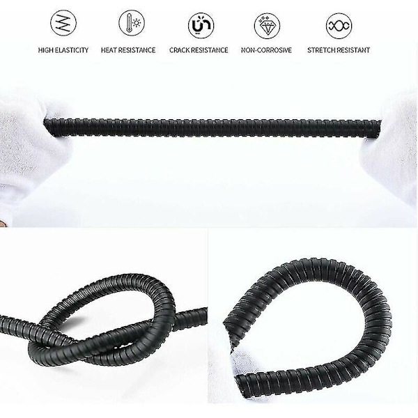 Fleksibel Dusjslange i Rustfritt Stål - Anti-Twist - Lengde 1.5m - For Hånddusj, Hode Dusj - Svart Farge
