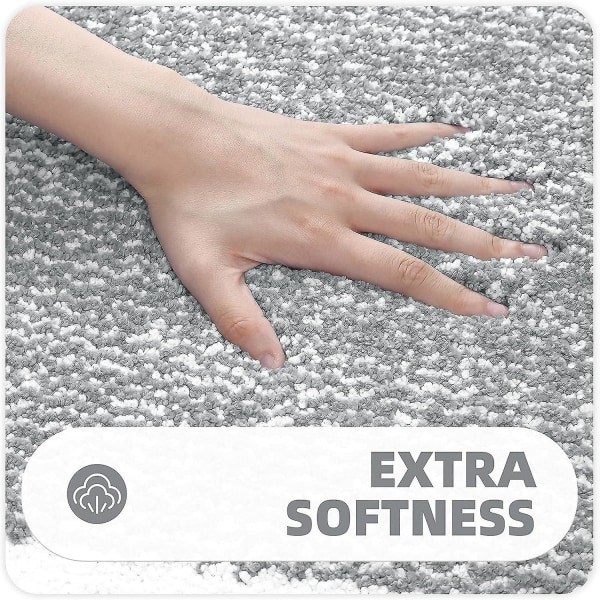 40x60cm mikrofiber mjuk badmatta, maskintvättbar duschvattenabsorberande badmatta Slitstark golvmatta för badrum (grå)