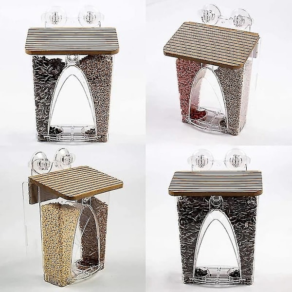 2l Transparent Fuglefoderbue Design Vindue, Udendørs Have Kolibri Feeder, Adsorption Hus Type Fuglefoder