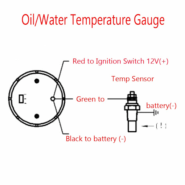 ™ 2\" 52mm Musta Auton Moottori Digitaalinen Punainen LED-Valo Veden Lämpötila LED-Mittari Red Water Temp Gauge Celsius