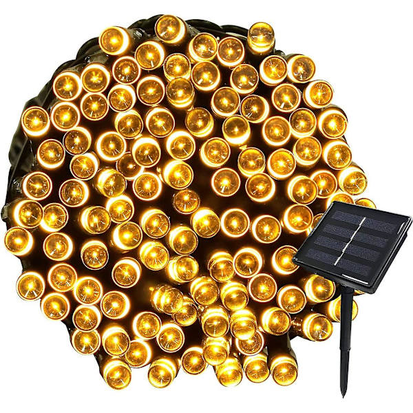 22m aurinkokäyttöiset keijut 200 Led 8 valosarjaa, ihanteellinen juhliin, häihin, syntymäpäiviin ja ulkopuutarhaan (lämmin valkoinen, 1 kpl)
