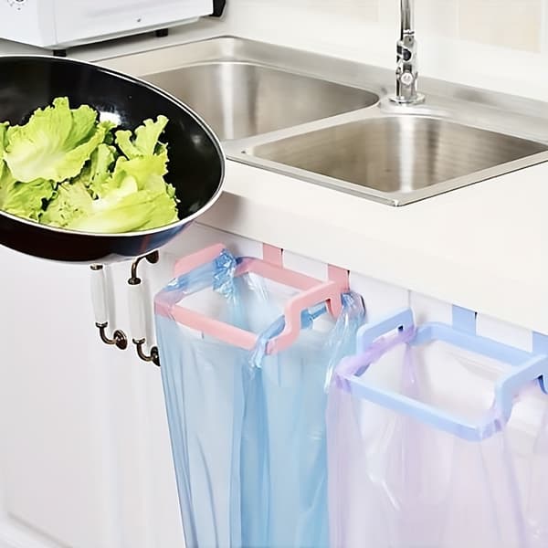Sæt med 2 genanvendelige opbevaringsbeholdere i plast (Designet til bordplader) — Velegnet til køkkenet (Blå)