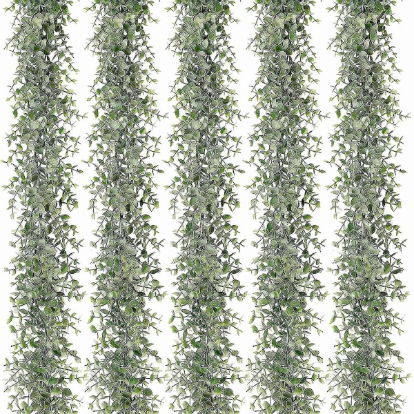 5 pakkausta 30 jalkaa Keinotekoiset eukalyptusseppeleet Vihreät viiniköynnökset Tekoriippuvat kasvit hääpöytään Ba