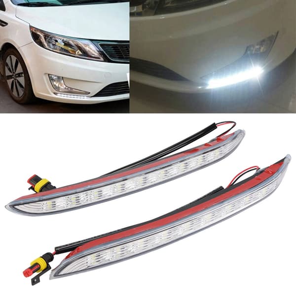 1 par LED kjørelys DRL tåkelys for KIA K2 RIO 12-14
