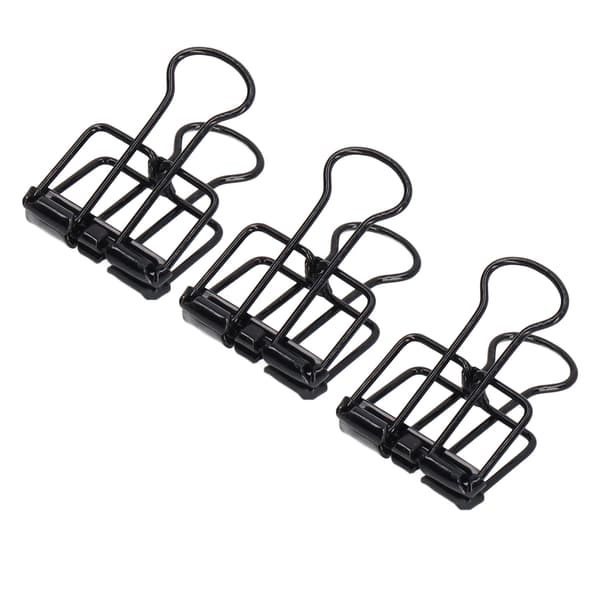 80 stk. hulclips 0,7 tommer robuste hule metalclips til hjemmekontoret, sorte